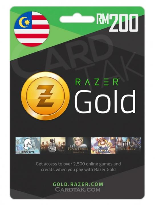 گیفت کارت ریزر گلد 200 رینگیت مالزی (MY) Razer Gold 200 RM Gift Card Malaysia